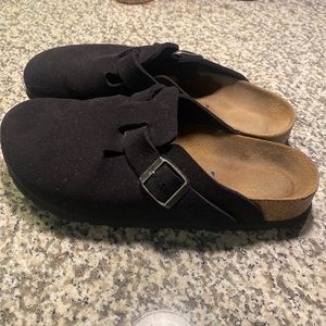 Birkenstock Boston Black Suede Size 39 Medium/Narrow